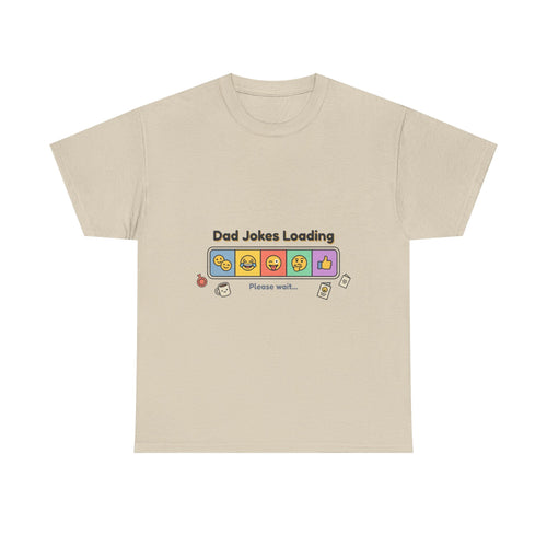 Dad Jokes Loading T‑Shirt — Funny Father’s Day Tee ("Dad Jokes Loading" & Mustache Toolbox Design)