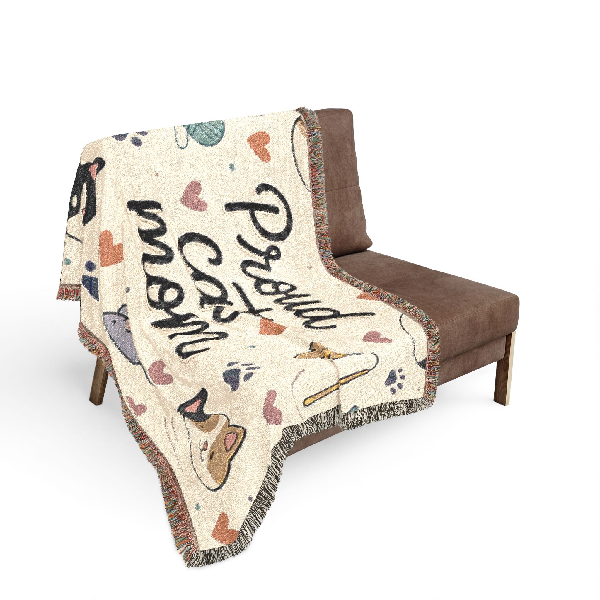 Proud Cat Mom Woven Throw Blanket