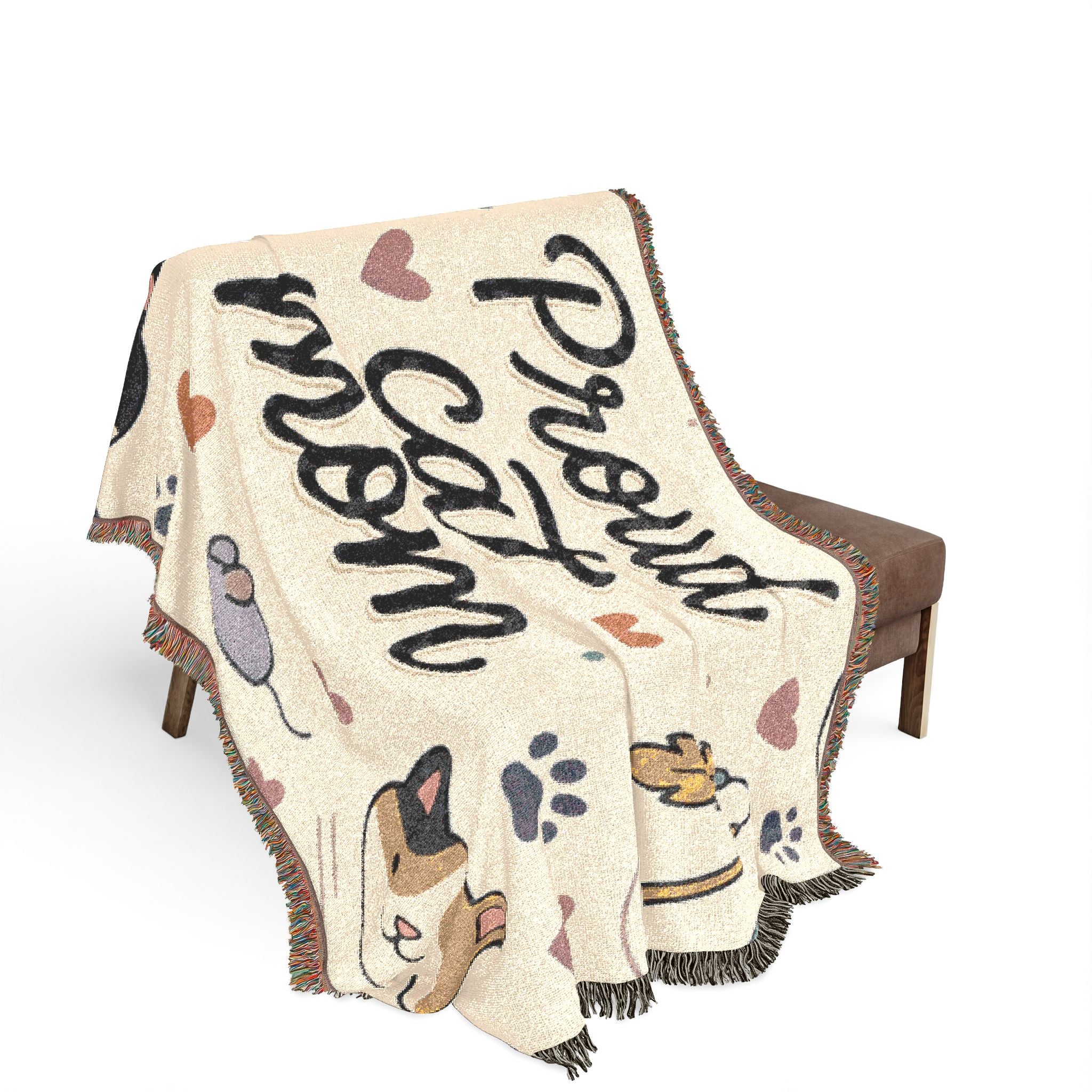 Proud Cat Mom Woven Throw Blanket