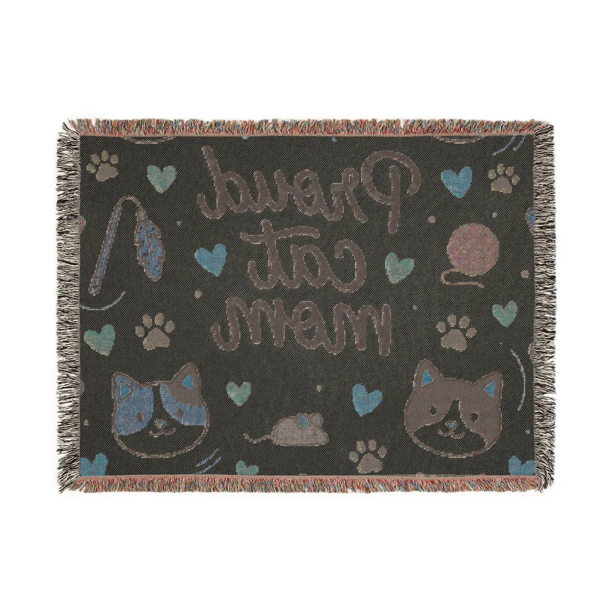 Proud Cat Mom Woven Throw Blanket