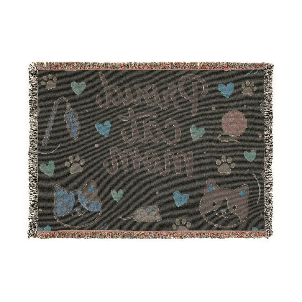 Proud Cat Mom Woven Throw Blanket