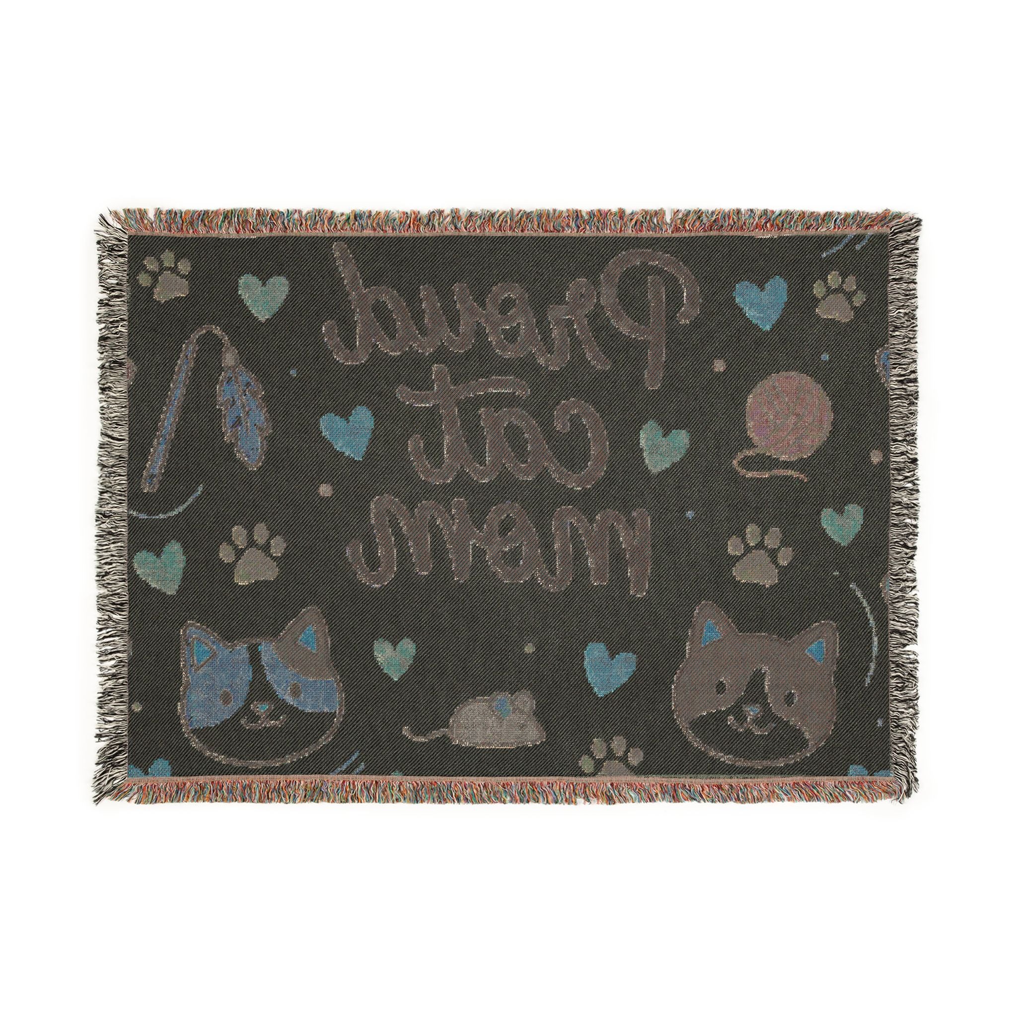 Proud Cat Mom Woven Throw Blanket
